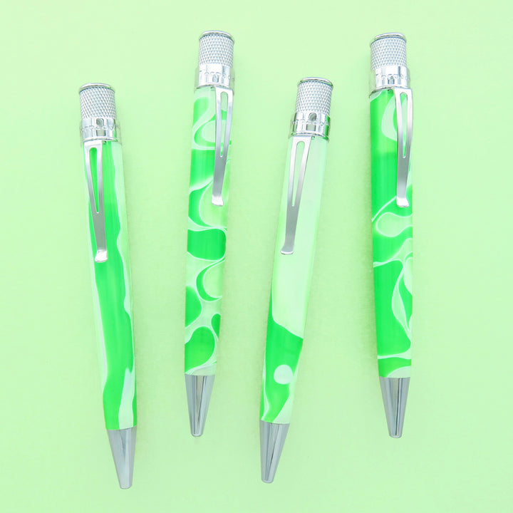 Retro 51 Cosmic Swirl Green &amp; White - Rollerball