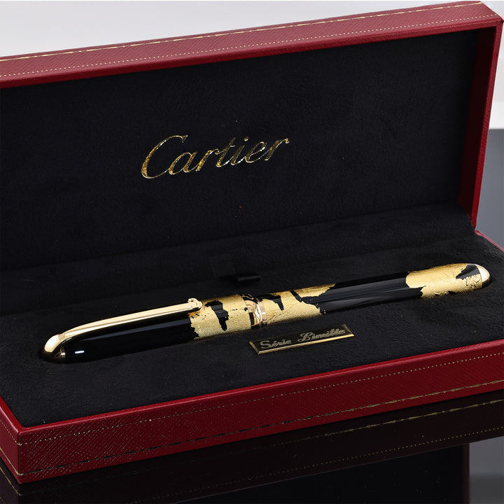 Cartier dandy Black Lacquer Gold Foils LE Fountain Pen