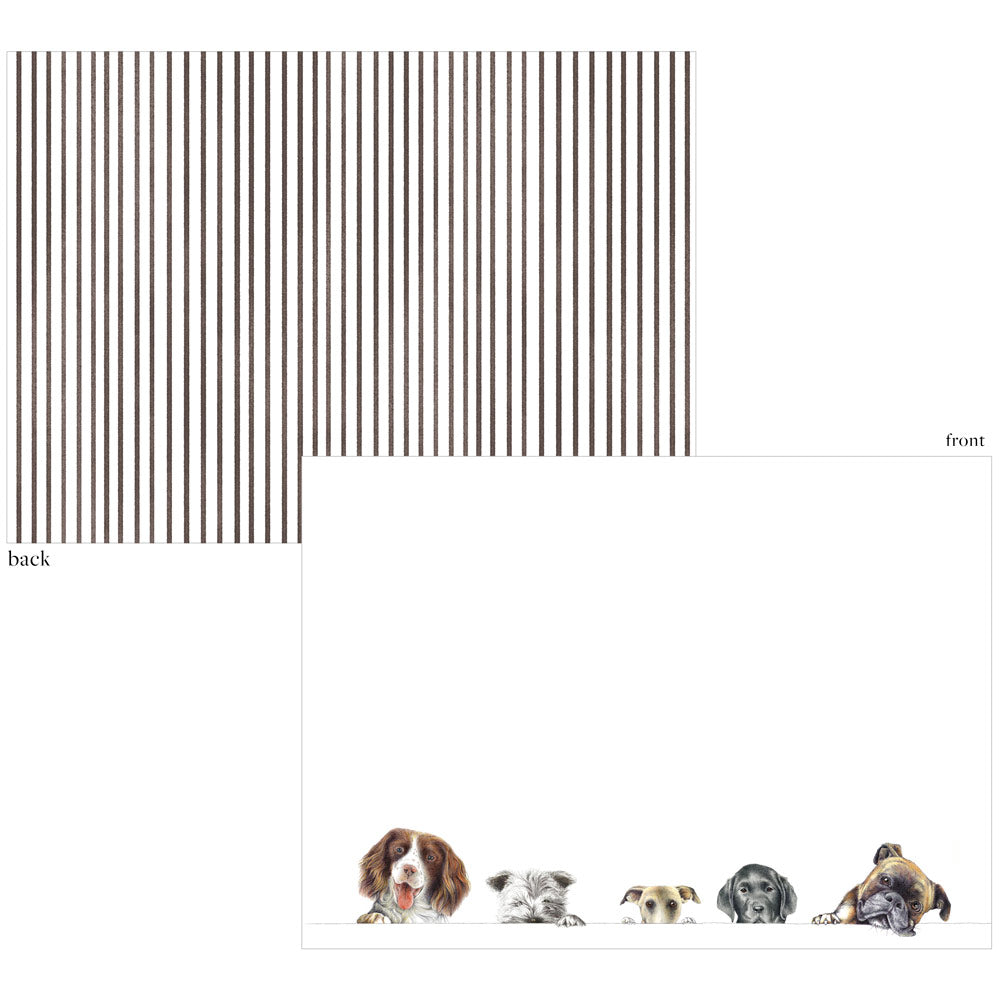Doggies Correspondence Card 6.125"x4.875" (12 Flat cards and envelopes)