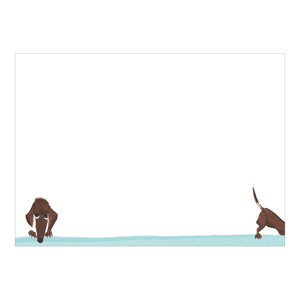 Doggy Paddle Correspondence Card  6.125"x4.875" (12 Flat cards and envelopes)