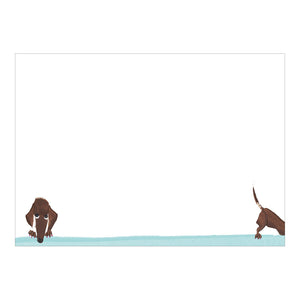 Doggy Paddle Correspondence Card  6.125"x4.875" (12 Flat cards and envelopes)