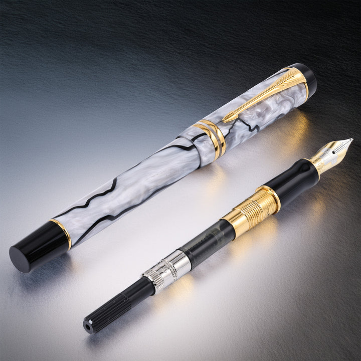 Parker Duofold Pearl And Black Fountain Pen
