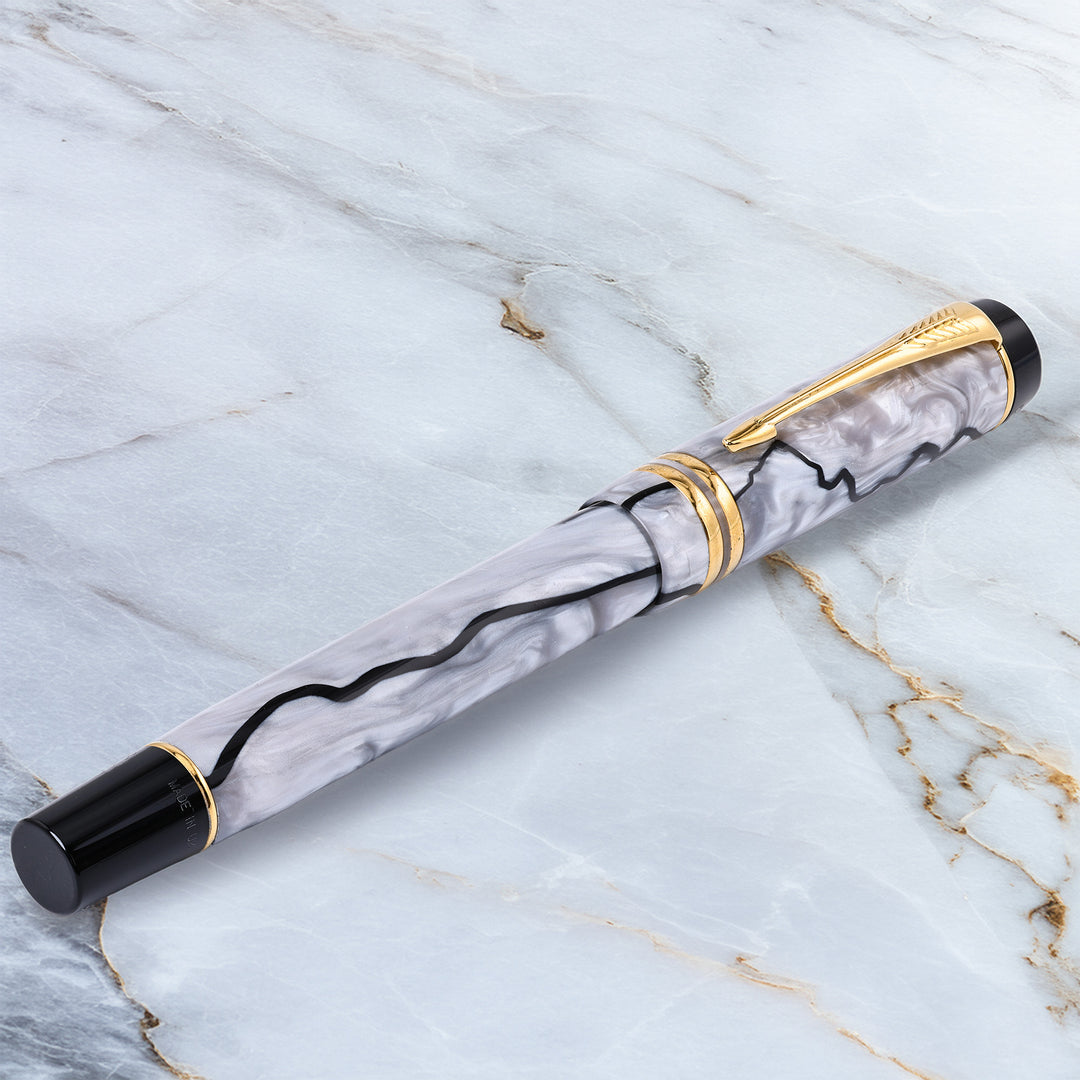 Parker Duofold Pearl And Black Fountain Pen