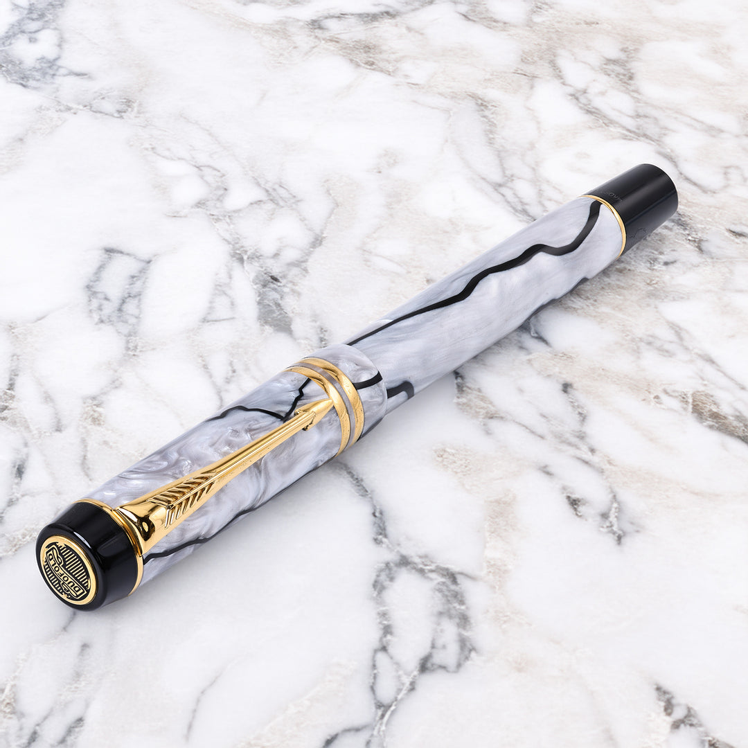 Parker Duofold Pearl And Black Fountain Pen