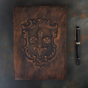 Fleur-de-lys Italian Leather Journal