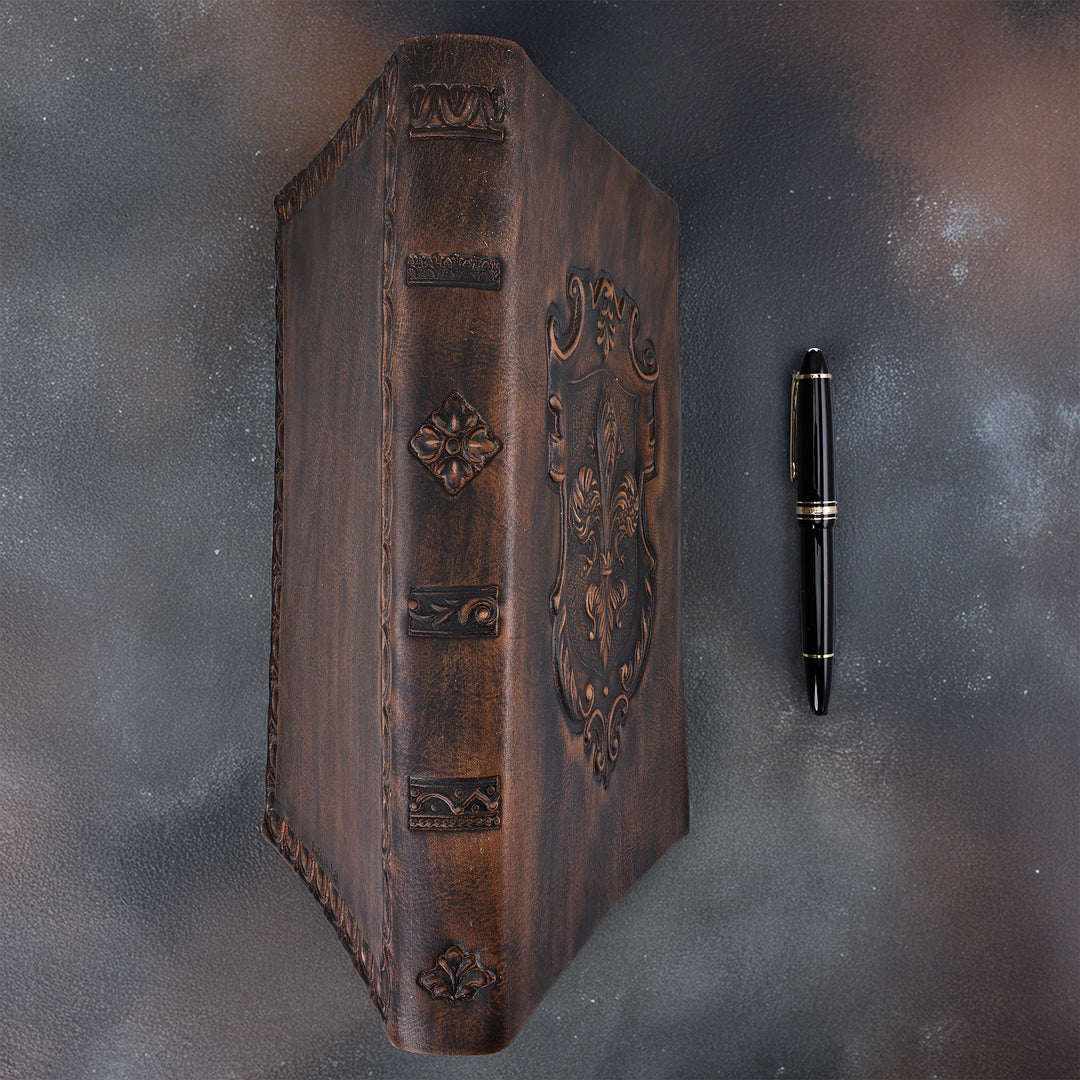Fleur-de-lys Italian Leather Journal