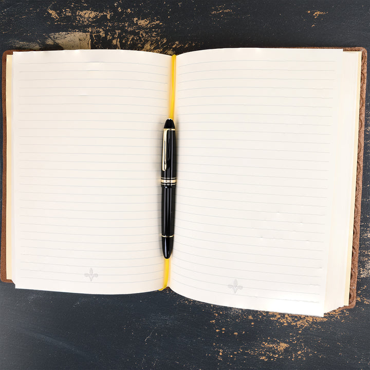 Fleur-de-lys Italian Leather Journal