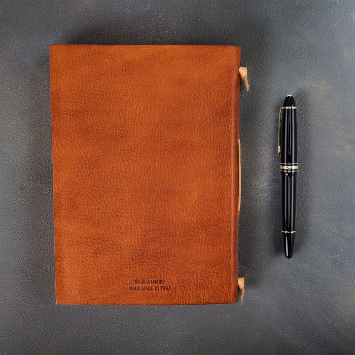 Fleur-de-Lys Brown Leather Journal | Fiorentina Italy