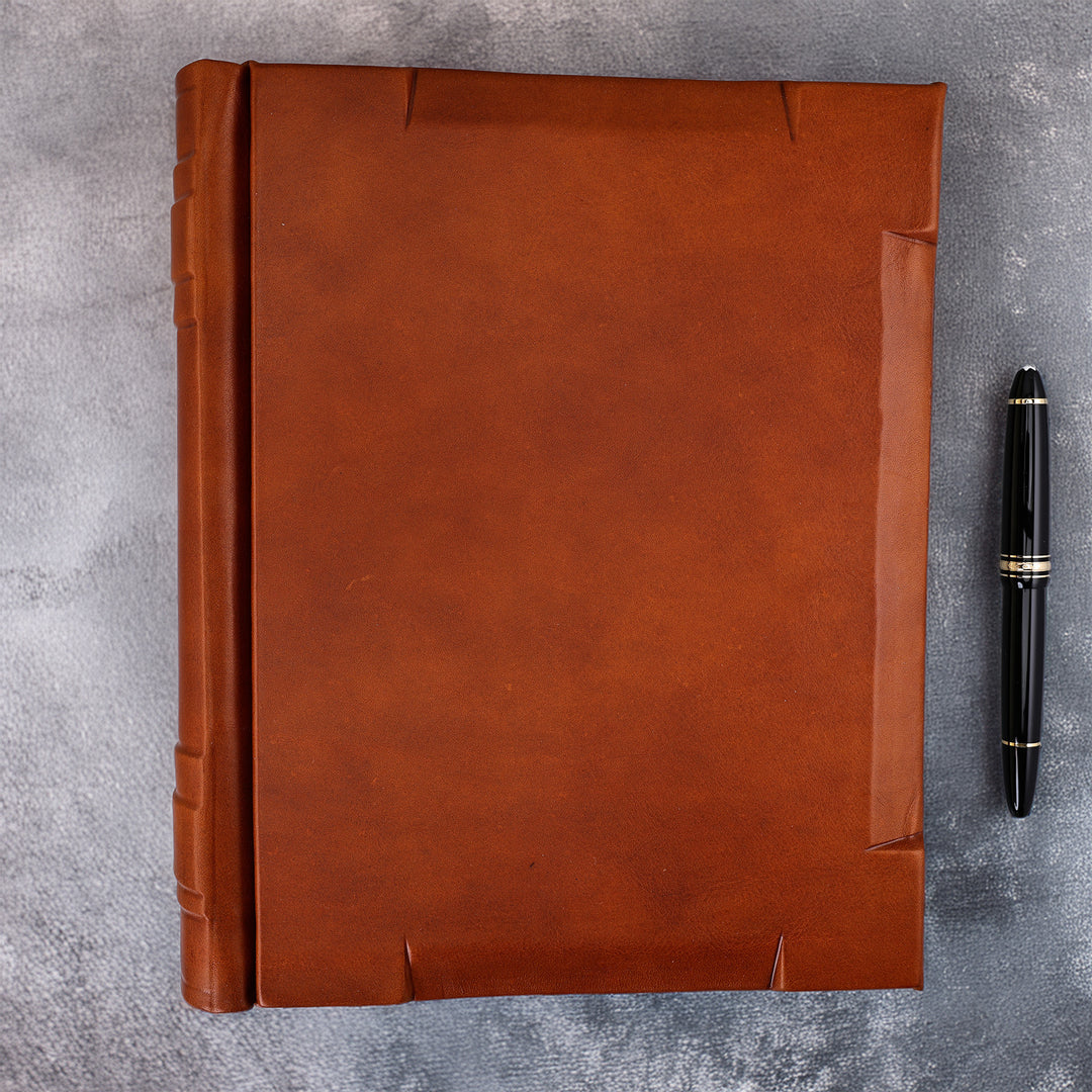 Villaggio Cognac Italian Leather Photo Album | Fiorentina Italy