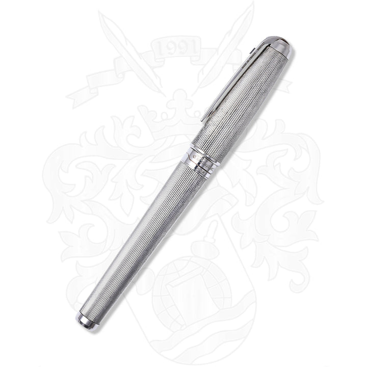 S.T Dupont XL Olympio Silver Plated Barley Grain Fountain Pen