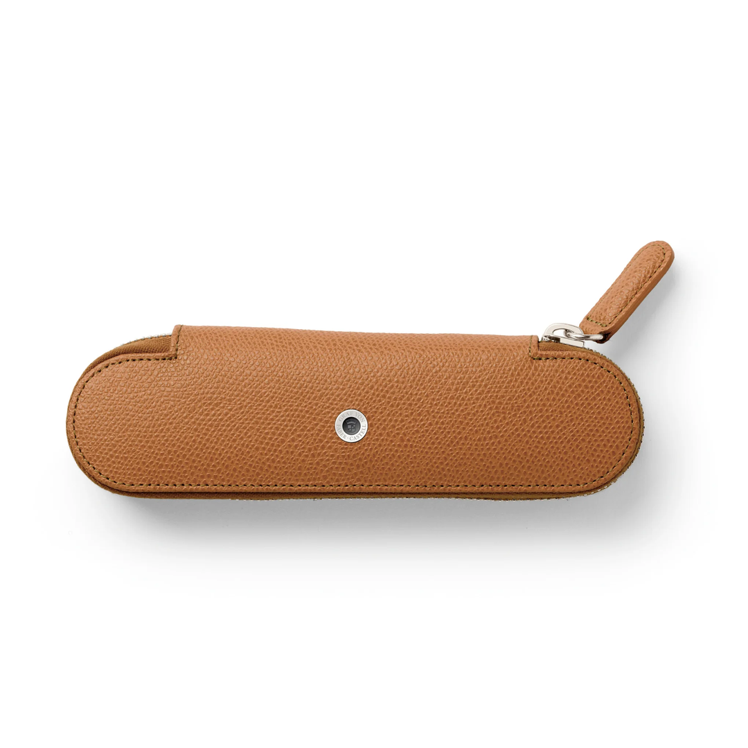Graf von Faber-Castell Standard Leather 2-Pen Case with Zipper Epsom Cognac