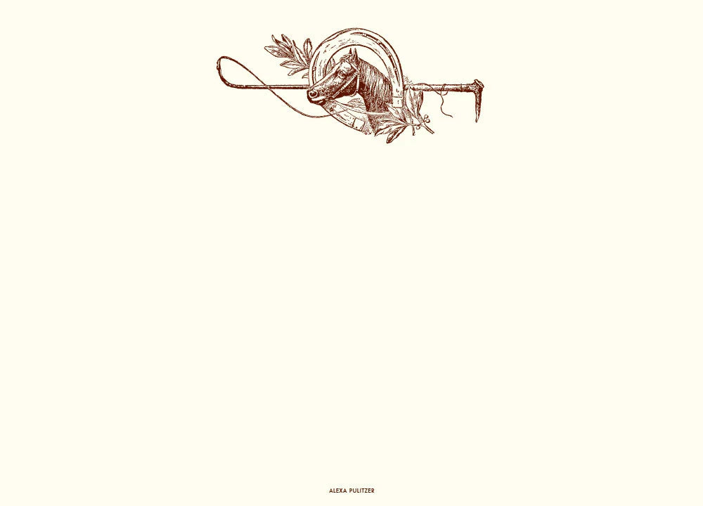 Alexa Pulitzer Horse Shoe Note Card with Plain Envelope