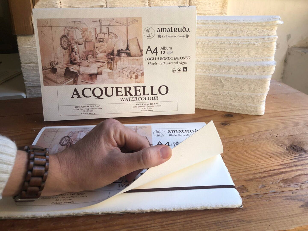 Amalfi Paper Watercolour Album with Untouched Edges | Amatruda Italy