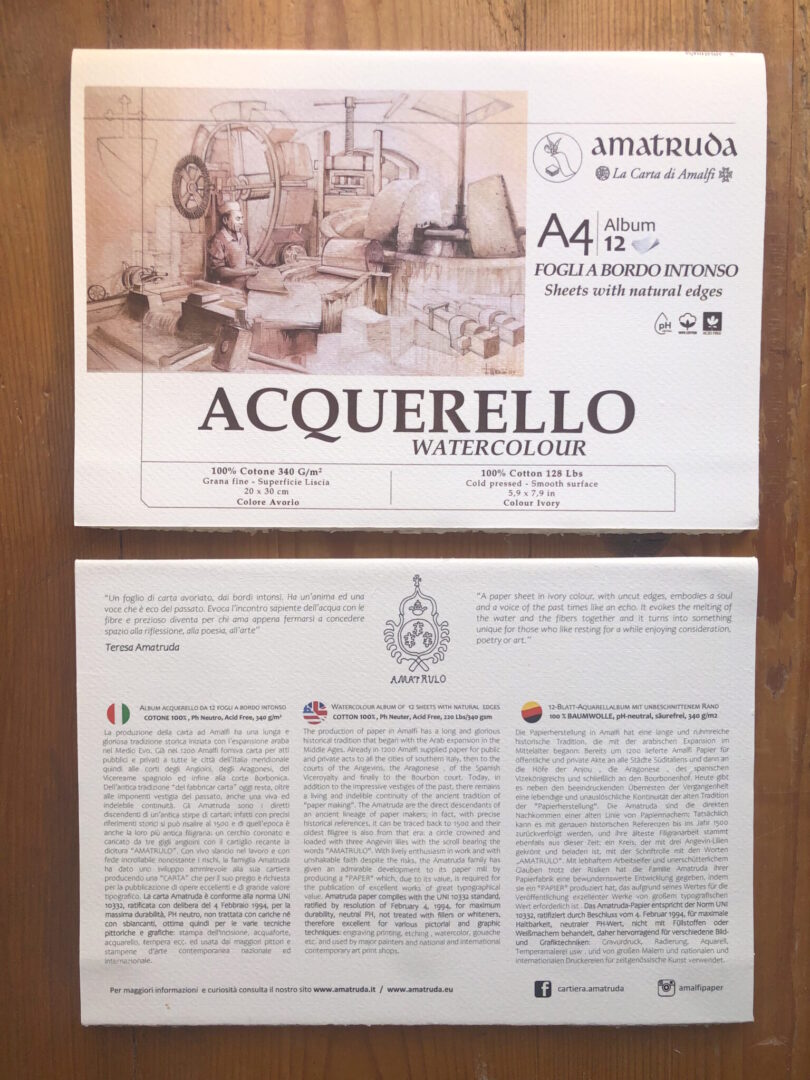 Amalfi Paper Watercolour Album with Untouched Edges | Amatruda Italy