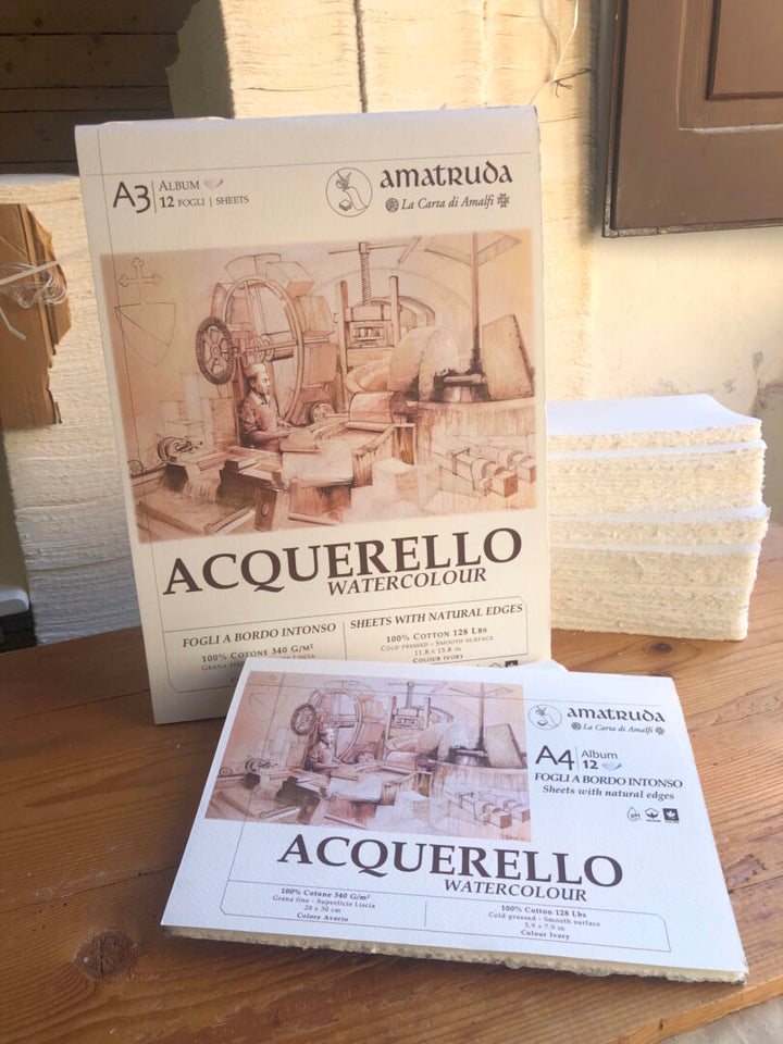 Amalfi Paper Watercolour Album with Untouched Edges | Amatruda Italy