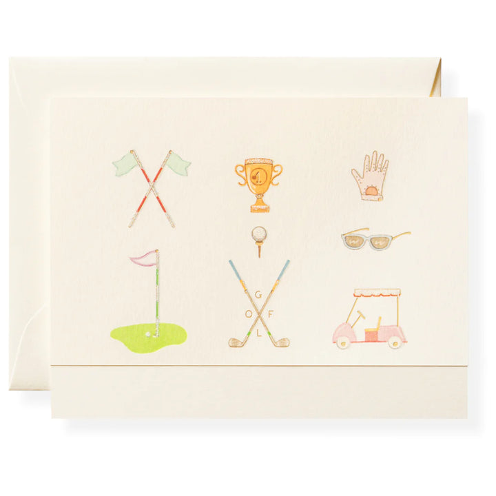 Karen Adams - Golf Club Notecard Box 5.5" x 4.25" (8ct. Folded Cards &amp; Envelopes)