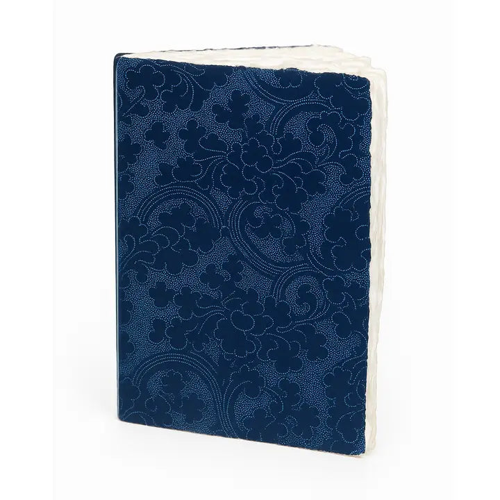 Epigram Indigo Blue A5 Parchment Paper Notebook with Japanese Peony Pattern