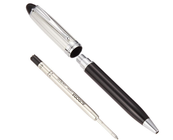 Aurora Ipsilon Piano Black  &amp; Sterling Silver - Ballpoint