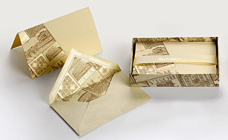 Italian Roma Foldover Card &amp; Envelope Set (10ct.) 3.35"x 5.31" I Kartos Italy