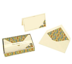Italian Florentine Flores Foldover Card & Envelope Set (10ct.) 3.35"x 5.31" I Kartos Italy