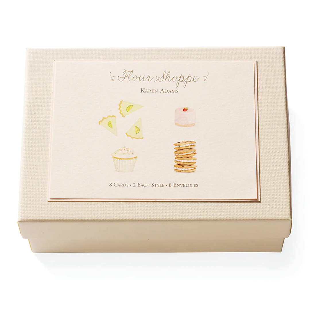 Karen Adams - Flour Shoppe Notecard Box 5.5" x 4.25" (8ct. Folded Cards &amp; Envelopes)