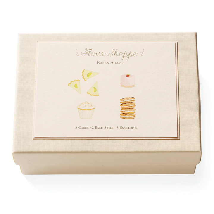 Karen Adams - Flour Shoppe Notecard Box 5.5" x 4.25" (8ct. Folded Cards &amp; Envelopes)