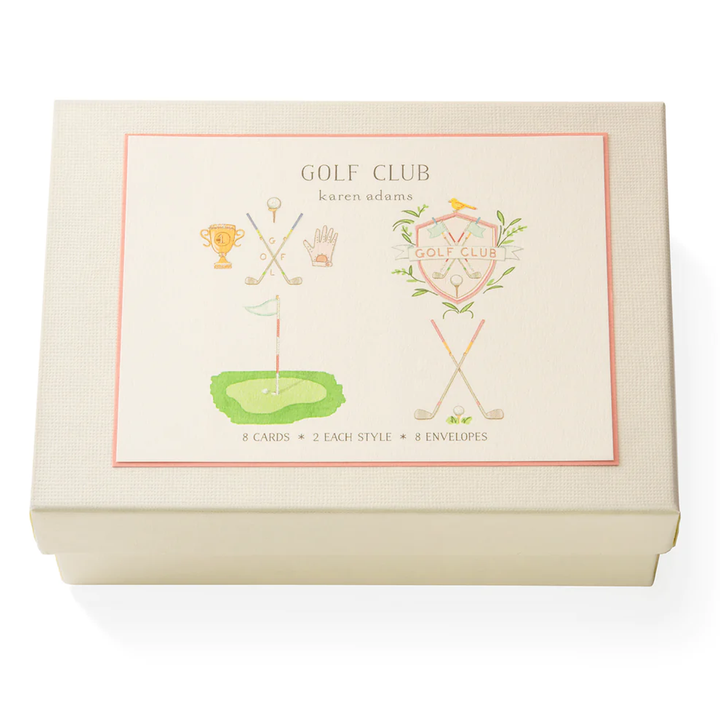 Karen Adams - Golf Club Notecard Box 5.5" x 4.25" (8ct. Folded Cards &amp; Envelopes)
