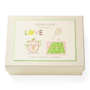 Karen Adams - Tennis Club Notecard Box 5.5" x 4.25" (8ct. Folded Cards & Envelopes)
