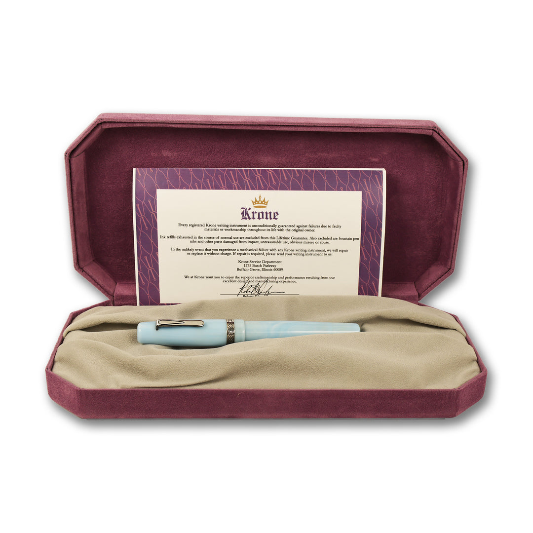 Krone Transition Fountain Pen in Sky Blue Resin