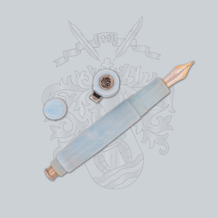 Krone Transition Fountain Pen in Sky Blue Resin