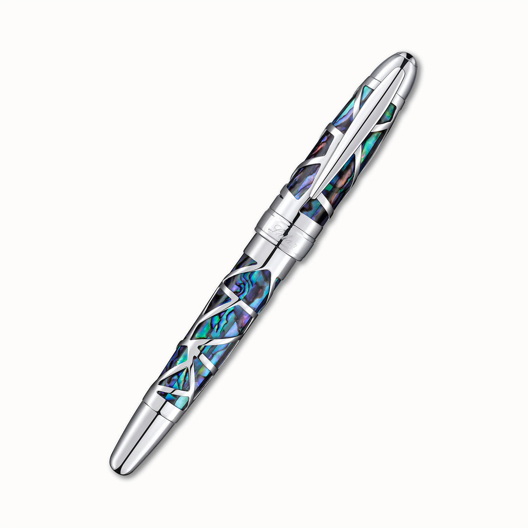 Laban Oceana Abalone Skeleton Fountain Pen - Silver