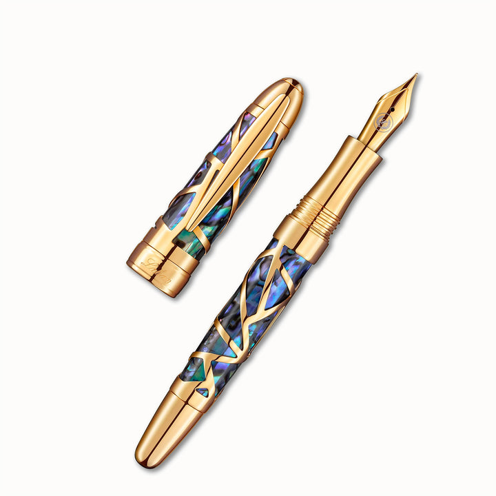 Laban Oceana Abalone Skeleton Fountain Pen - Gold