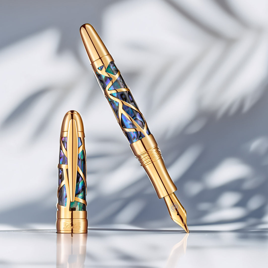 Laban Oceana Abalone Skeleton Fountain Pen - Gold