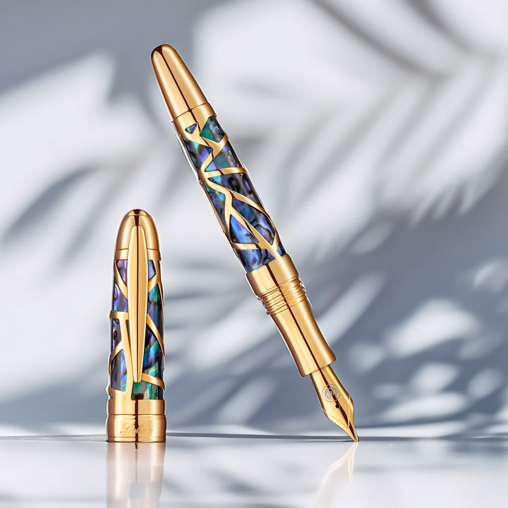 Laban Oceana Abalone Skeleton Fountain Pen - Gold
