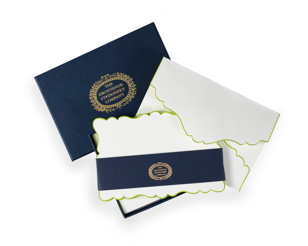 Grosvenor Cards &amp; Envelopes - Ecru Emerald Green (10ct.)