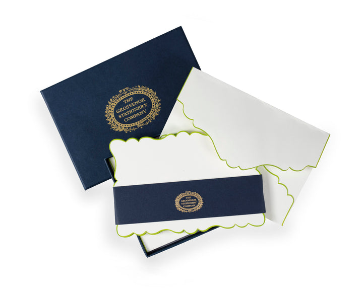 Grosvenor Cards &amp; Envelopes - Ecru Emerald Green (10ct.)