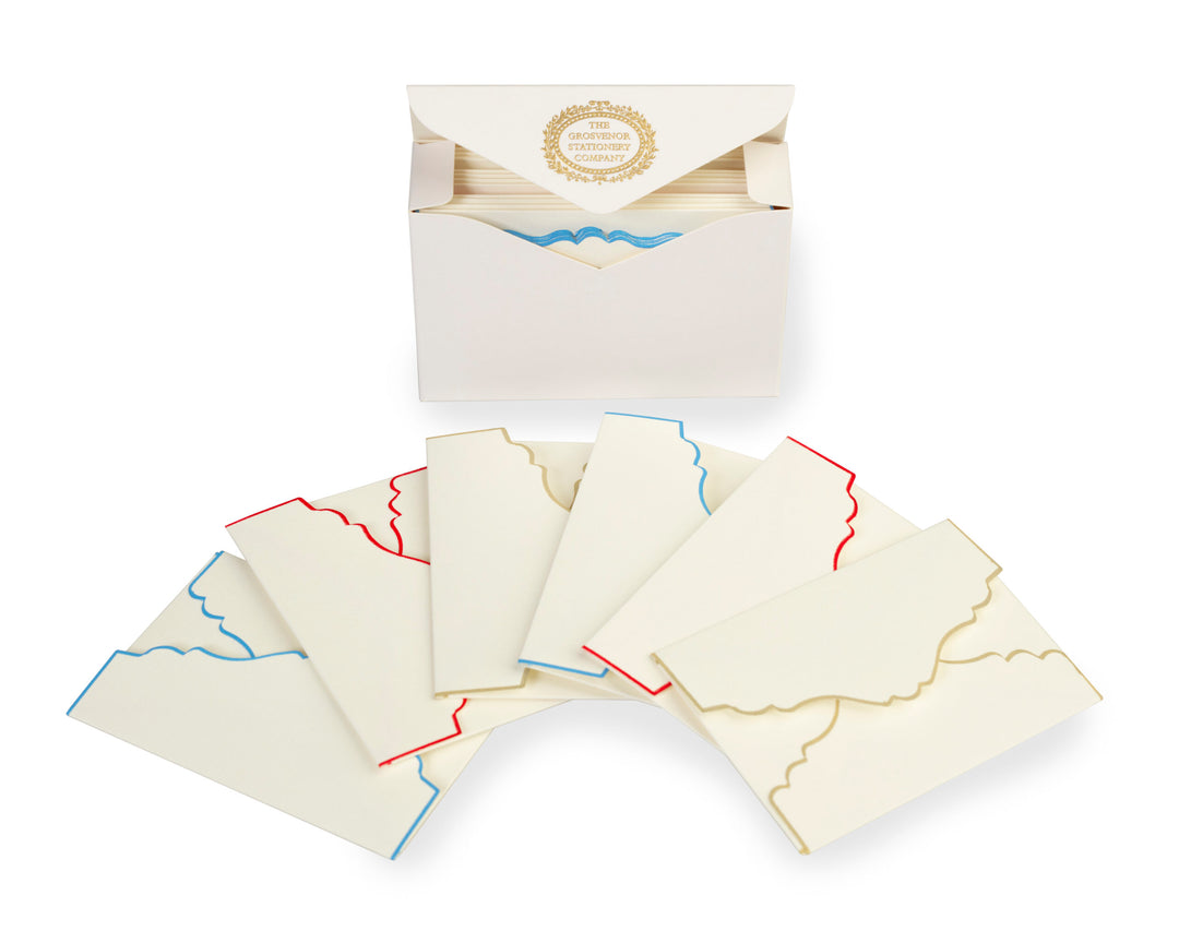 Grosvenor Cards &amp; Envelopes - Ecru Enclosures – Mixed colours (12ct.)