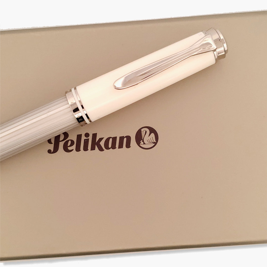 Pelikan M405 Souverän Fountain Pen - Silver-White
