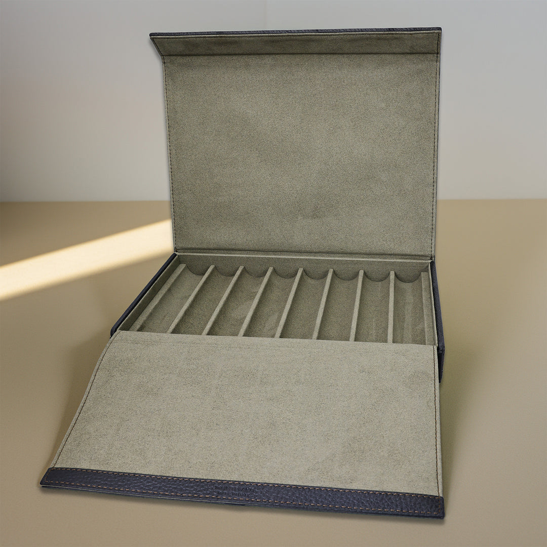 Pen Case for 8 Writing Instruments in Grain Leather