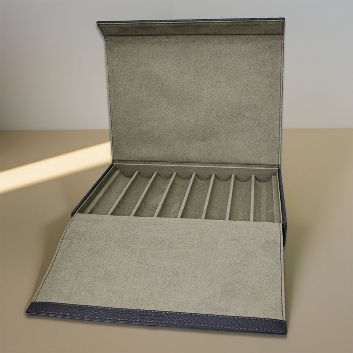 Pen Case for 8 Writing Instruments in Grain Leather
