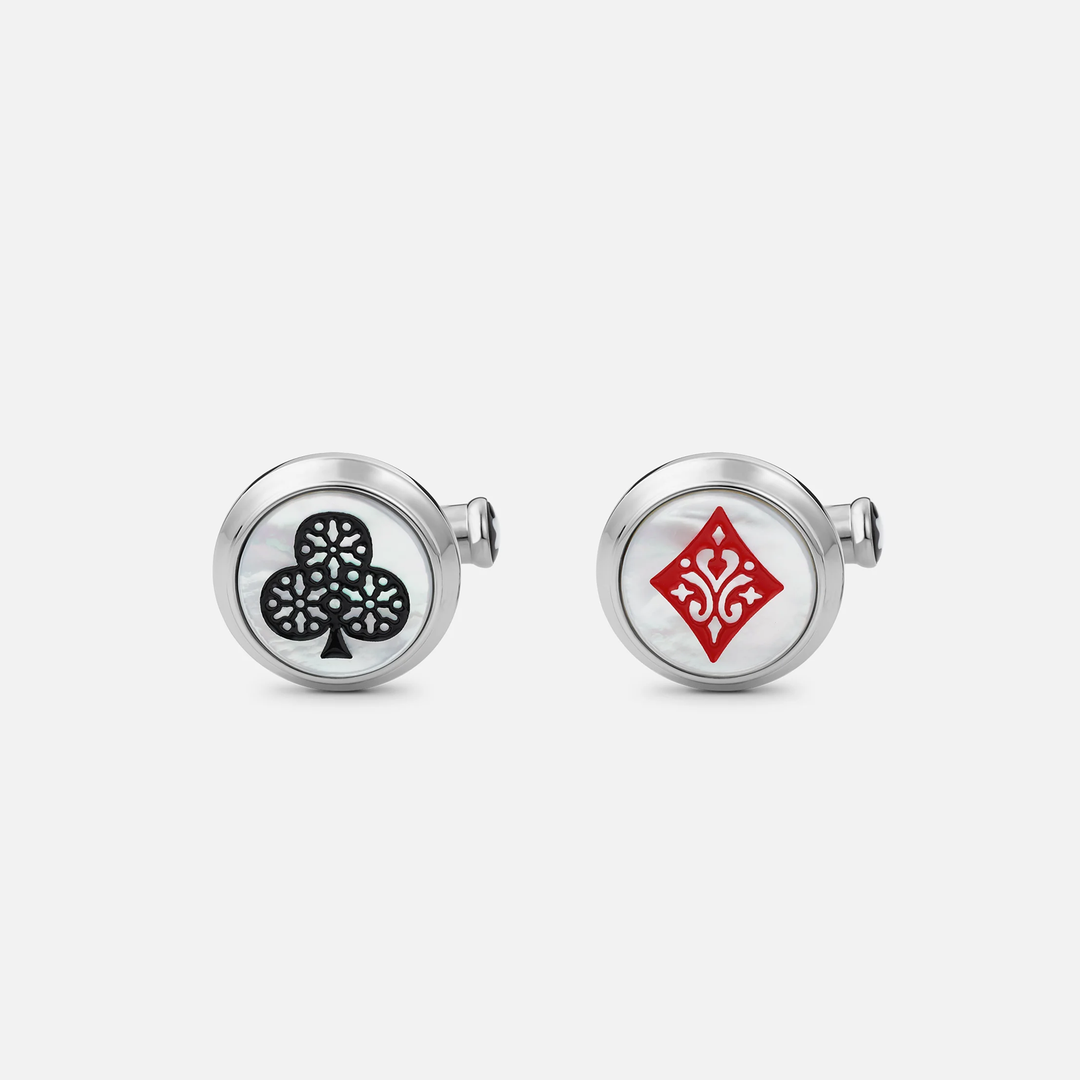 Montblanc Meisterstück Tribute to the Book Around the World in 80 Days Ace of Club &amp; Ace of Diamond Cufflinks by Mont Blanc