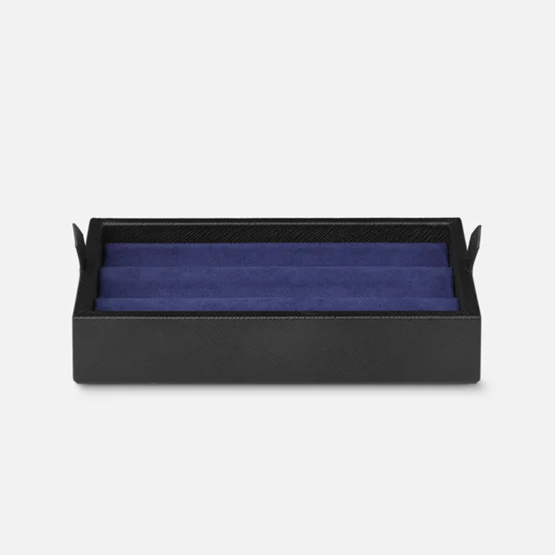 Montblanc Leather Desk Box for 3 Writing Instruments &amp; Ink Bottle - Black
