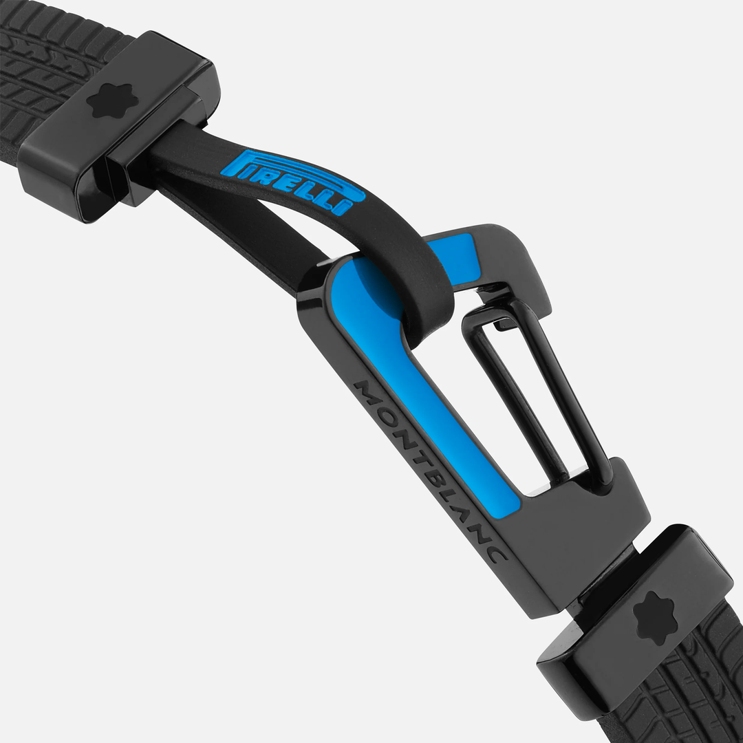 Montblanc Meisterstück Great Masters Pirelli Bracelet in Rubber and Steel with Blue Lacquer