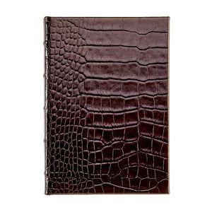 Crocodile Hardcover Leather Travel Journal - 5-1/2" x 8"