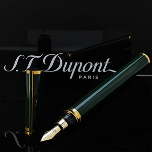 S.T. Dupont Montparnasse Green Lacquer and Gold Fountain Pen