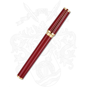 S.T. Dupont Montparnasse Red Lacquer and Gold Fountain Pen