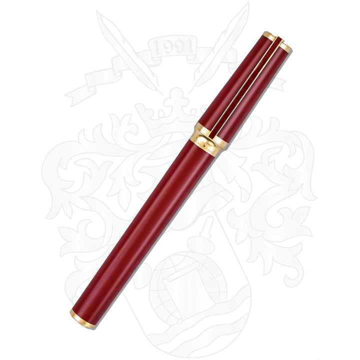 S.T. Dupont Montparnasse Red Lacquer and Gold Fountain Pen