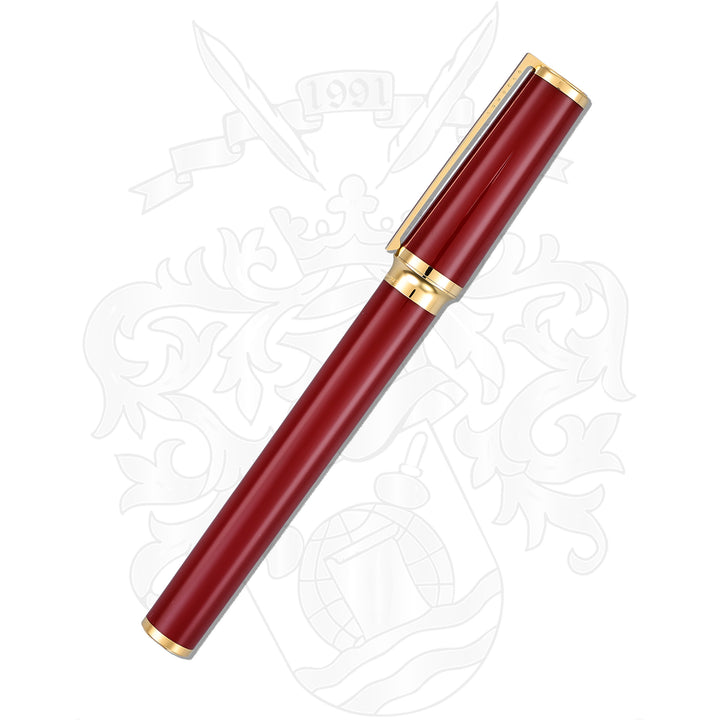 S.T. Dupont Montparnasse Red Lacquer and Gold Fountain Pen