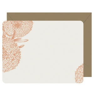 Letterpress Flat Note Card Set - Mums
