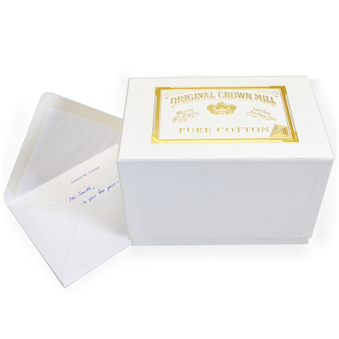 Classic Laid Note Card Presentation Boxes - Pure Cotton | Original Crown Mill